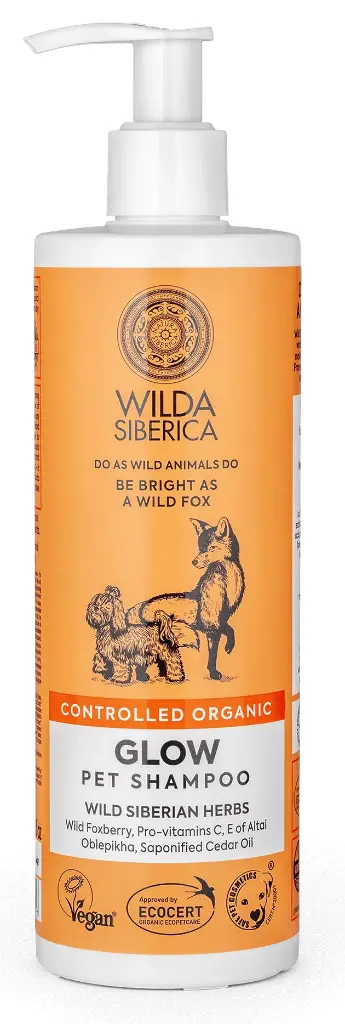 WILDA SIBERICA. Сontrolled organic "Glow" pet shampoo