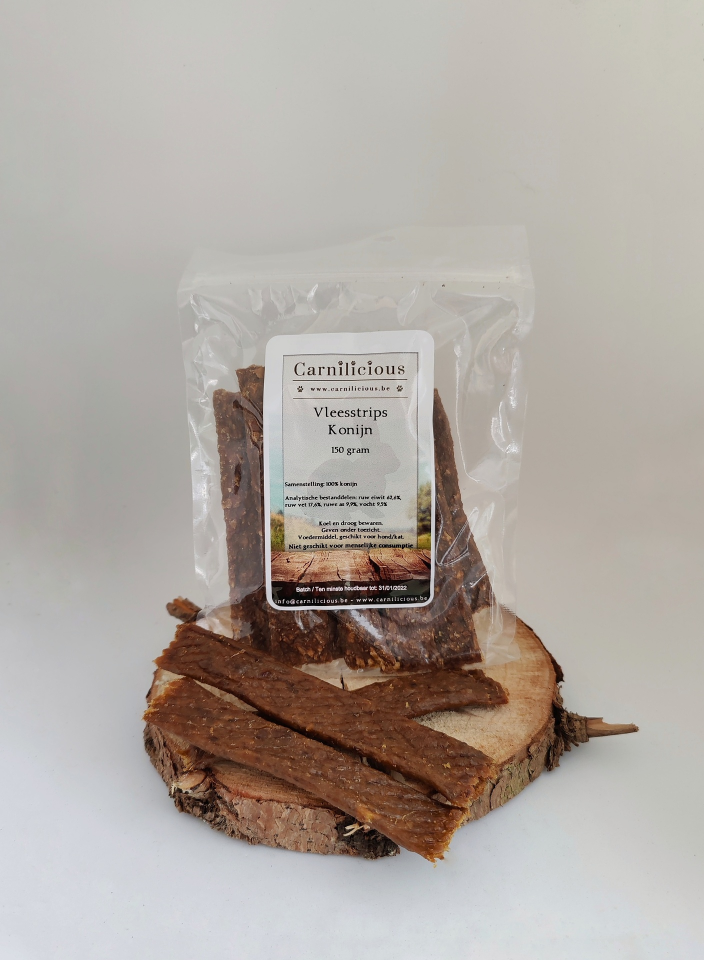 CARNILICIOUS Vleesstrips Konijn 150gr