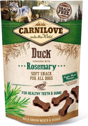 [8595602527311] CARNILOVE Soft Snack Duck with Rosemary 200g 